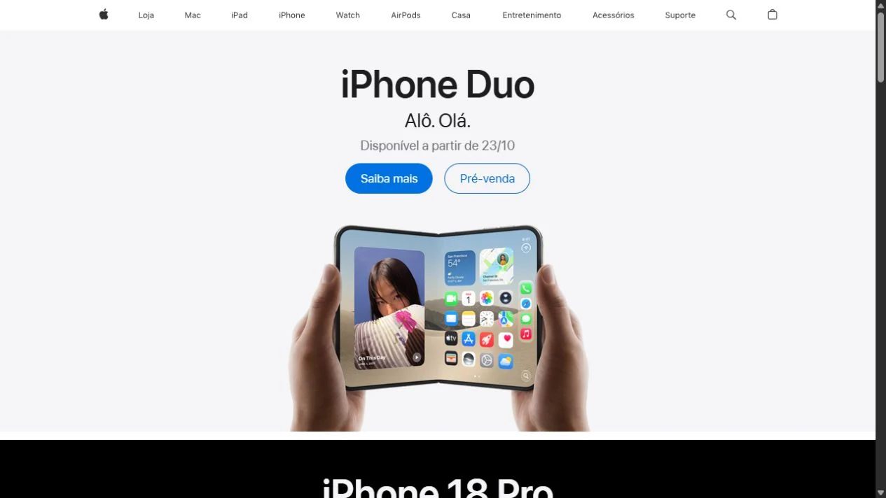 Referência de mercado: site Apple