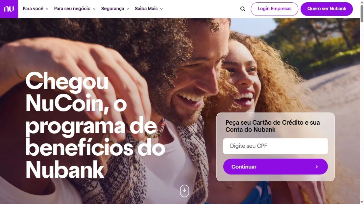 Referência de mercado: site Nubank