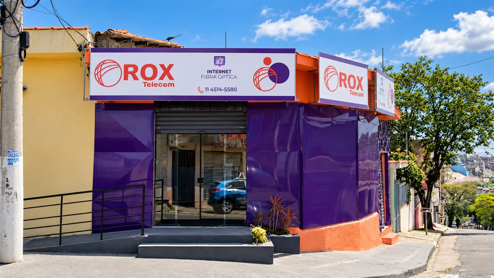 Fachada da loja da Rox Telecom em Mauá